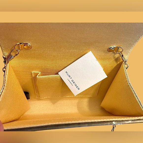 Gorgeous Kurt Geiger Acrylic Over Gold Flecks Party Bag Crossbody or Clutch NWT - Picture 8 of 15